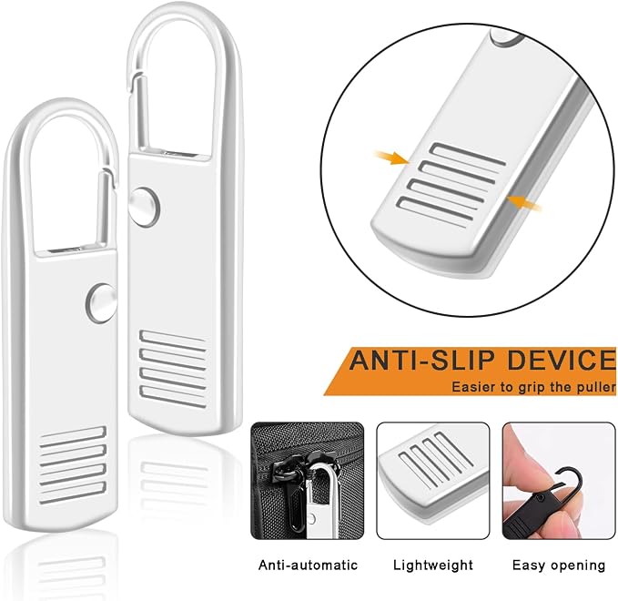 8 Pack Metal Zipper Pulls Replacement Slider, Detachable Zipper Pull Slider Accessories for Suitcase Luggage Backpack Repair(Silver)
