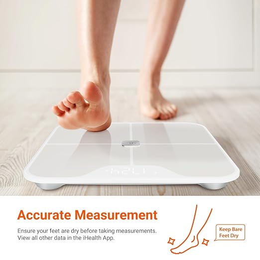 iHealth Nexus Smart Scale for Body Weight Bluetooth, Digital Bathroom Scale Body Fat and Muscle, Body Composition Monitor Health Analyzer for BMI Compatible for iOS & Android Accurate to 0.1lb-White