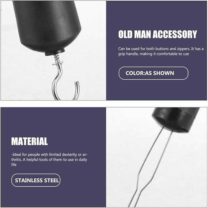 3Pcs Button Assist Tool with Slip-Resistant Handles for Easy Gripping Buttons Dressing Aid for Seniors and Disabled for Shirts Dresses and Zippers