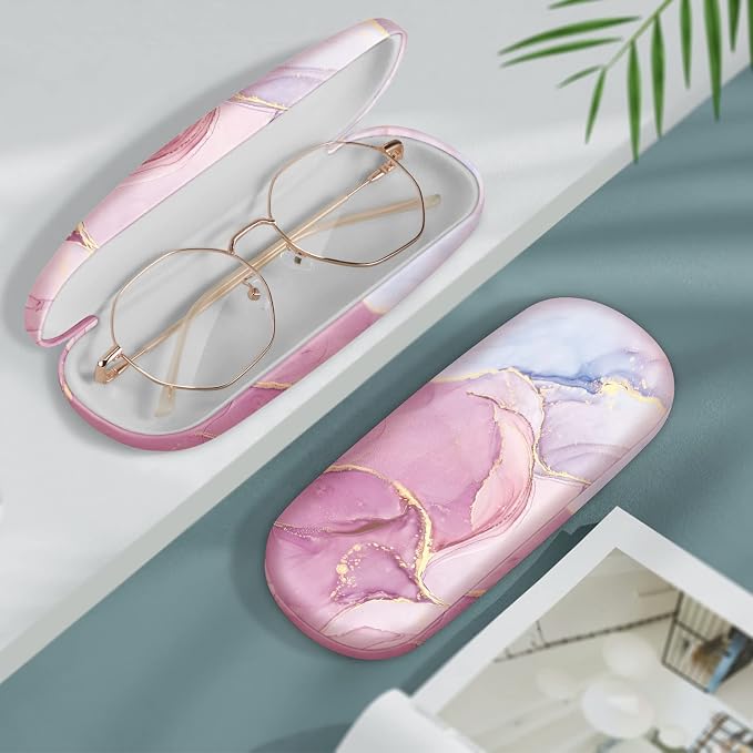 FINTIE Hard Shell Eyeglasses Case, Portable Protective Glasses Cover Eyeglass Holder Box with Cleaning Cloth for Men Women