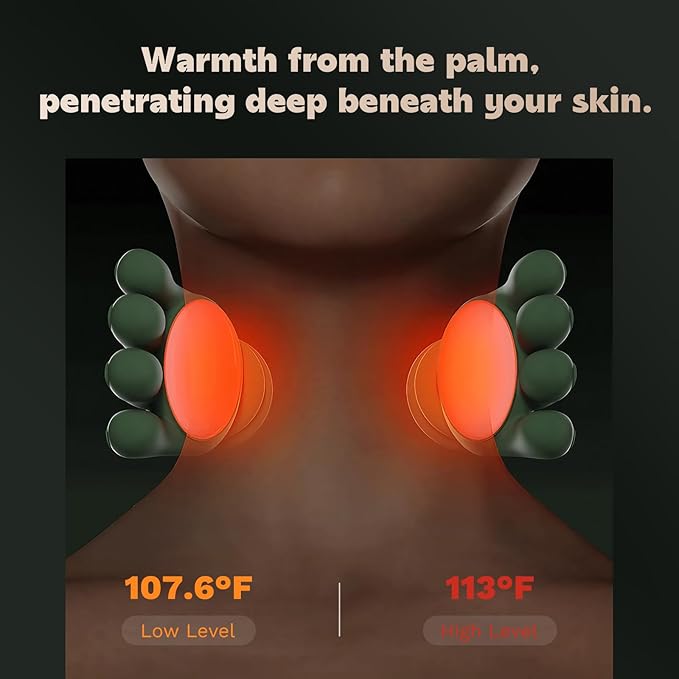 N7 Bionic Neck and Shoulder Massager, Heated Real-Hand Massagers with Fingers for Back Muscle Pain Relief, Portable & Lightweight Design