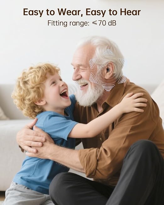 OTC Hearing Aids for Seniors, Superior Sound Quality, Comfort & Invisible design, AI Noise Cancellation, 120+ Hours of Charging Case Usage, 3 Smart Scene Modes