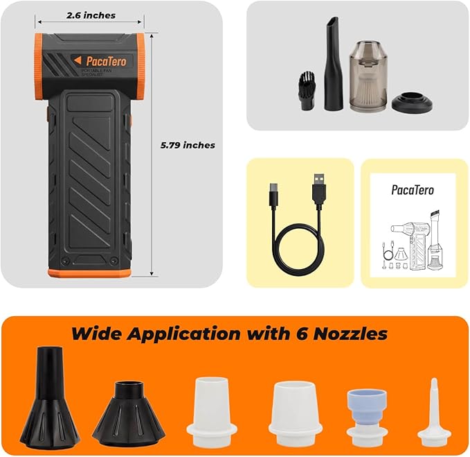 10000mAh Electric Cordless 15000RPM Air Duster with Vacuum for PC, Keyboard | 3-in-1 Compressed Air Duster Blower Vacuum Inflator Portable Rechargeable Cleaner for Laptop, Electronics, Car Dust Cleaning