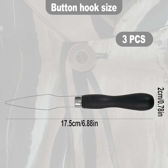 Easy One-Handed Button Hook for Seniors-3PCS | Button Hook-Comfort Grip Button Assist Tool - Dressing Aid for Shirts, Pants, Dresses, Coats and Arthritis Hands