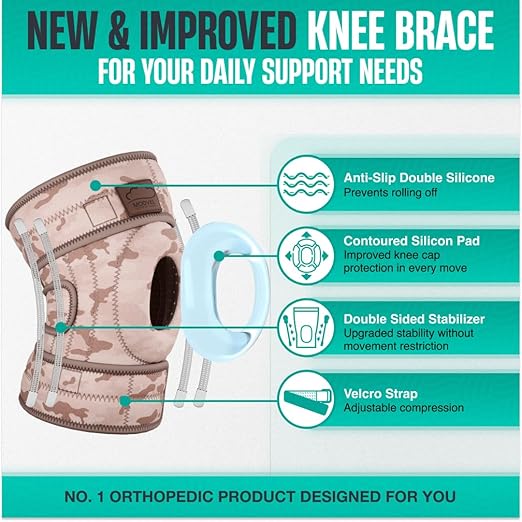 Modvel ELITE Knee Brace for Men & Women – Patella Gel Pads & Side Stabilizers for ACL, Meniscus Tear, Arthritis & Injury Recovery – Maximum Support for Running, Sports & Joint Pain Relief