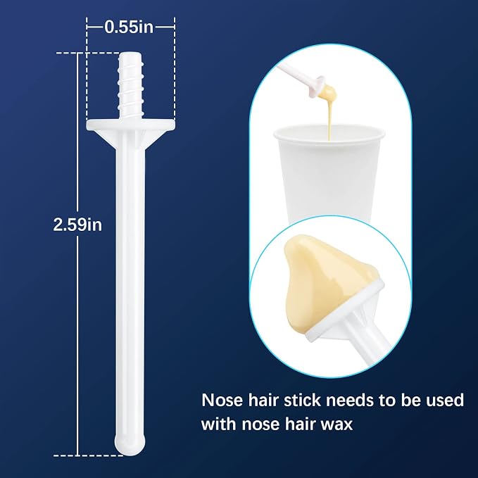 Nose Wax Sticks Applicators, 200 Pcs Plastic Wax Rod Wand for Nostril Cleaning and Nose Hair Removal
