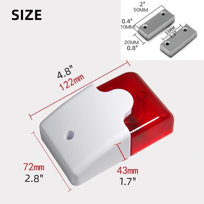 Multifunction Exit Door Alarm Helps Prevent Unauthorized Exits or Entries Through Emergency Door with 110db Siren, Battery Powered Door Contact Magnetic Sensor