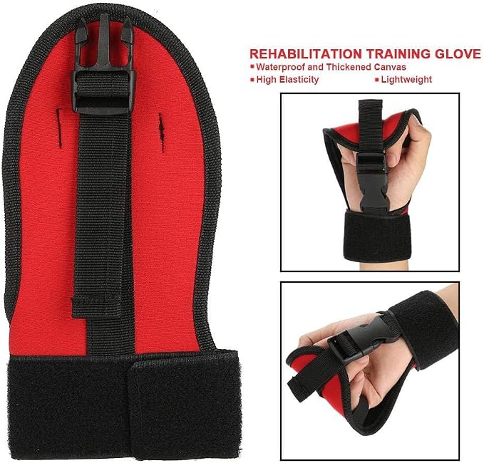 Brrnoo Stroke Recovery Gloves Black Finger Glove Auxiliary Fixed Glove Rehabilitation Training Equipment Hand Fist Stroke Hemiplegia Fixed Hand Fingers Traction Hand Brace Splint Support for(Gloves)
