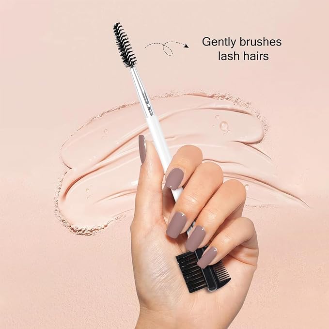 3 Head Eyebrow Eyelash Shaper Eyelash Comb Double Head Brush Makeup Grooming Tool cosmetic with 3 Different Spoolie Brushes for Separating Lashes, Eliminating Mascara Clumps, Grooming and Shaping Brow