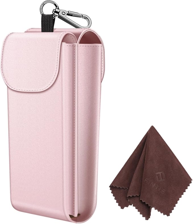 FINTIE Double Glasses Case with Carabiner Hook, Portable Vegan Leather Eyeglass Case Anti-scratch Sunglasses Pouch
