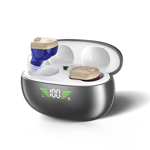 Scian Upgraded Rechargeable Hearing Aids for Seniors - Noise Cancelling, 16-Channel Digital Chip & Portable Charging Case, Invisible OTC Hearing Aid for Adults in Everyday Conversations & Noisy Environments