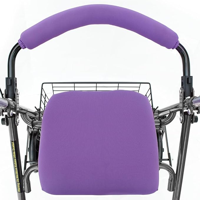 Top Glides Playful Purple Universal Rollator Walker Seat and Backrest Covers (Purple)