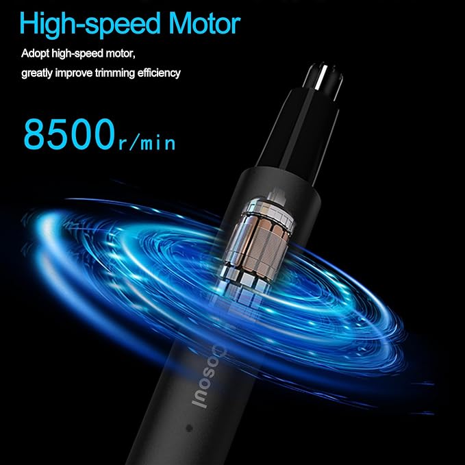 Nose Hair Trimmer for Men Women Professional, Durable Metal Body, Safe Painless Ear Nose Trimmer Shaver Clipper, Compact Portable Rechargeable USB C
