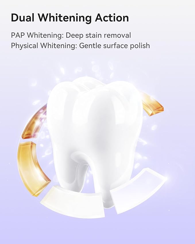 Pap Teeth Whitening Toothpaste, Hydroxyapatite Enamel Repair for Sensitive Teeth & Gums, Fluoride-Free, 28 Days Brightening, Flower Mint, 2.6oz (Pack of 4)