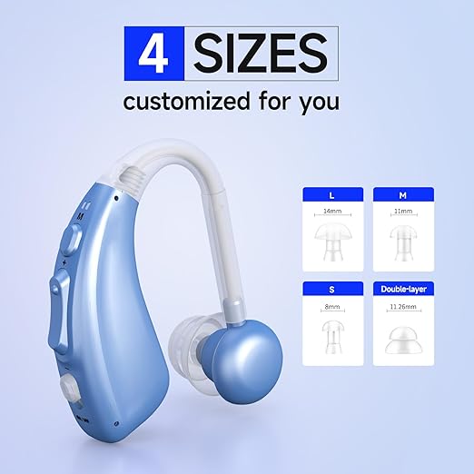 Compact, portable noise-canceling Hearing Amplifier, rechargeable, delivers clear all-around sound