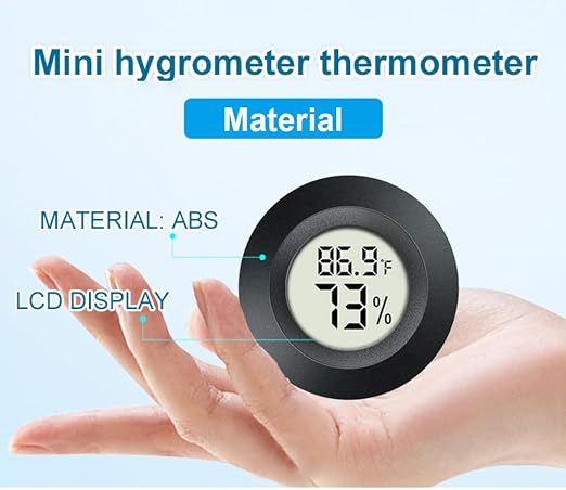 JEDEW 6 Pack Hygrometer Thermometer Digital Humidity Meter Indoor/Outdoor Humidity Monitor Reptile Thermometer for Greenhouse Humidors Terrarium Jars ℉/ ℃(6)