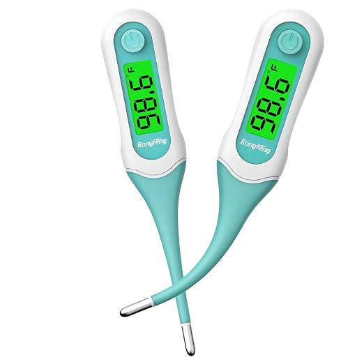 Digital Thermometer for Adults, Kids & Babies, 8-Second Fast Reading Oral Thermometer with Fever Alarm, Waterproof Baby Thermometer for Oral Rectal Underarm, 3-Color Backlit LCD,Storage Case Included