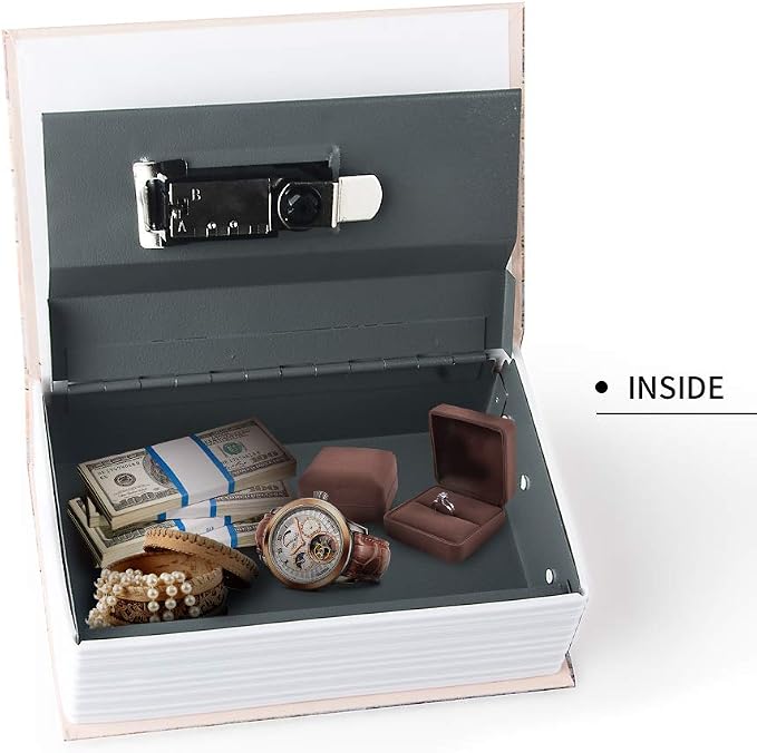 Diversion Book Safe Storage Box, Dictionary Secret Safe Can with Security Combination Lock/Key