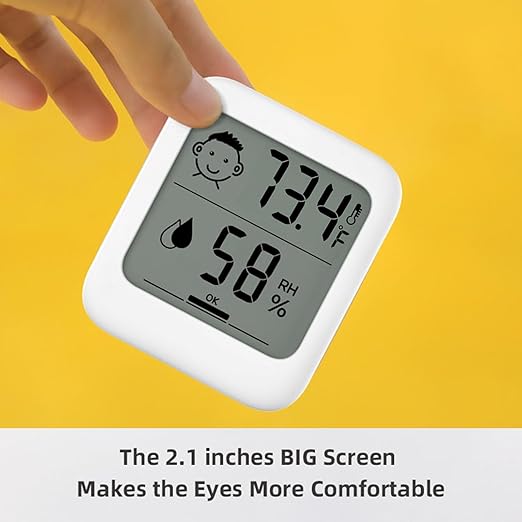 HATUSOKU Pack of 2 Digital Thermometer and Hygrometer with Comfort Face Display, Hygrometer, Stand, Magnet, Hanging, Simple, Infectious Disease Prevention, Heat Stroke Prevention