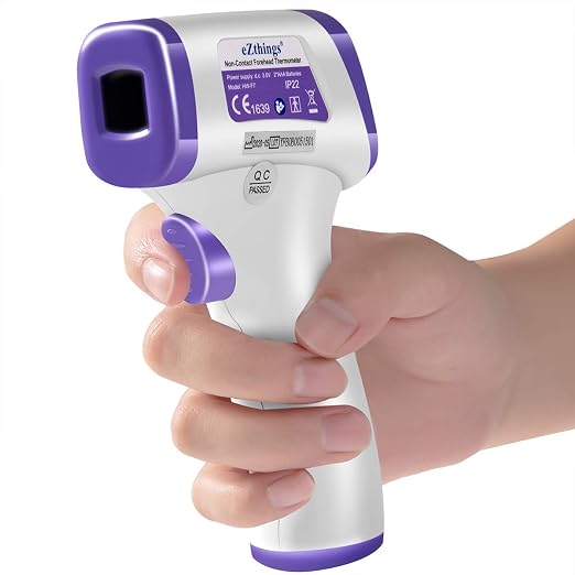eZthings Heavy Duty Thermometer Infrared Forehead High Caliber Sensor No Contact with LCD Display for Medical Offices, Hospitals