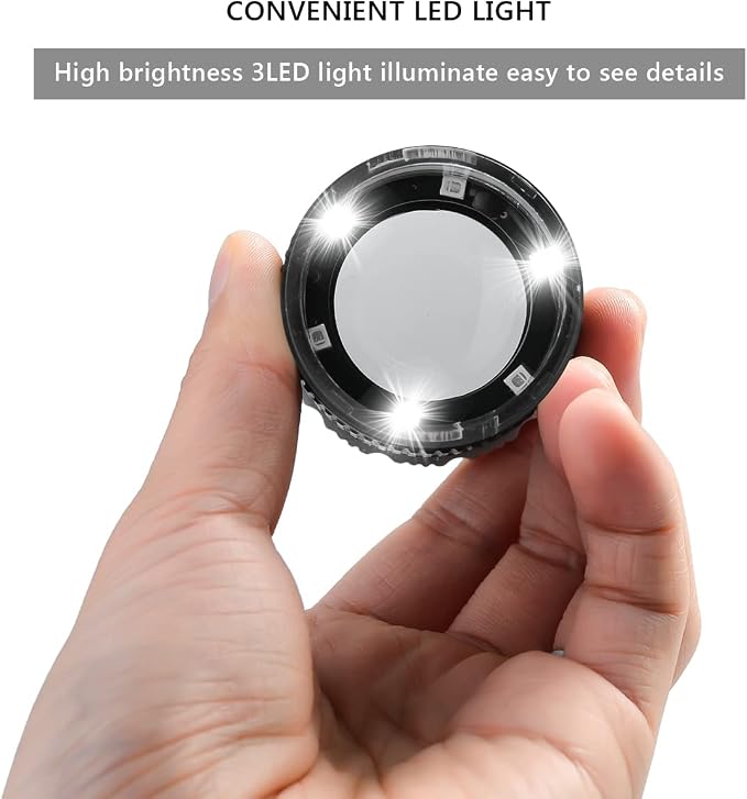 30X Loupe Magnifier Eye Loops Magnifying Glass Jewelry Coin Supplies | 30X,battery,6 lights,portable,adjustable,eye loupe,jewelry magnifier,currency,coin collection supplies,printers loupe