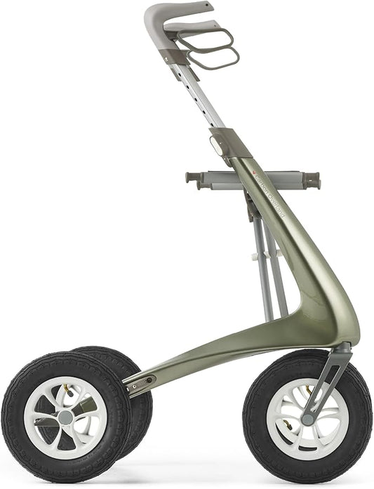 byACRE Carbon Overland/All Terrain Carbon rollator/Big Pneumatic Wheels/Lightweight at only 14.8 lbs/Foldable with seat