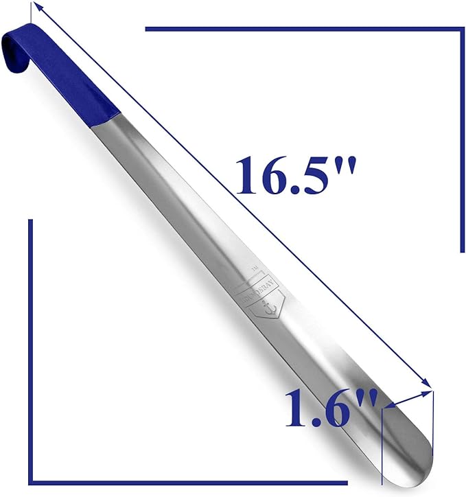 Metal Shoe Horn Long Handle for Seniors, Shoehorn Long-handle, Shoe Horns for Men Long Handle, Long Handled Shoe Horn for Women and Kids, Extra Long Shoe Horn for Seniors, Boot Horn, Shoe Spoon