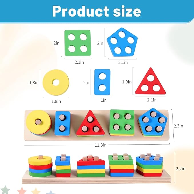 Cognitive Number Game for Seniors | Memory & Brain Activities for Elderly, Geometric Shapes Colorful Puzzles & Color Recognition Toys for Mental Stimulation