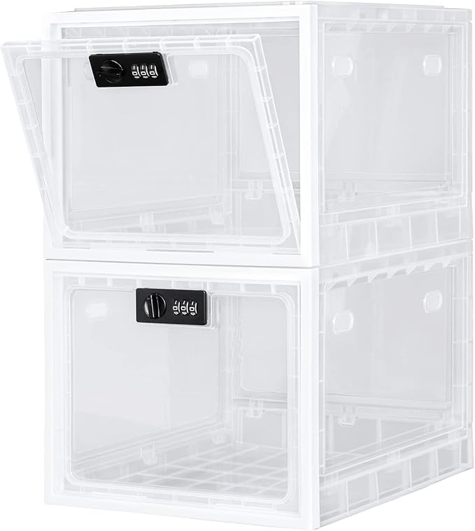 Lalifebuss Medicine Lock Box, Medication Lockable Container for Refrigerator Food Safe Locking Box Tablet Phone Locked Box for Kitchen Home School and Office Safety