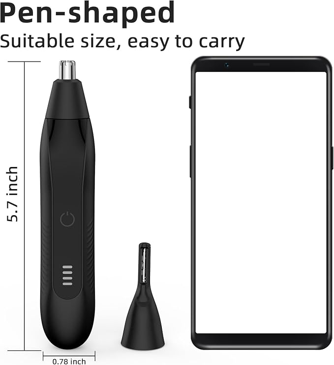 Nose Hair Trimmers for Men,Rechargeable Eyebrow Trimmer 2 in 1 Painless Multifunctional Ear and Nose Hair Trimmer with Dual Edge Blades Portable Design Z02