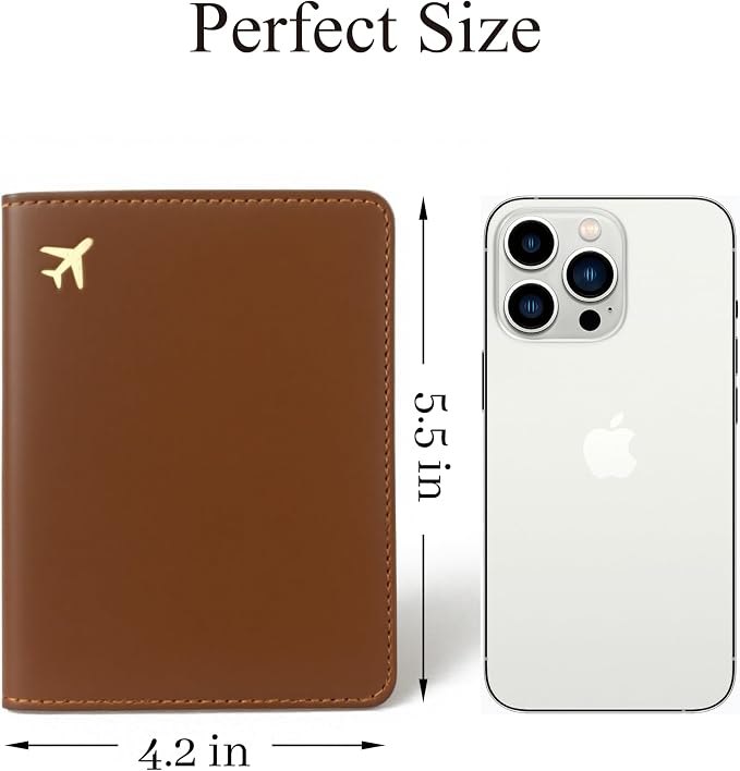 Passport Holder for Travel, RFID Blocking Waterproof PU Leather Travel Passport Cover Case Wallet
