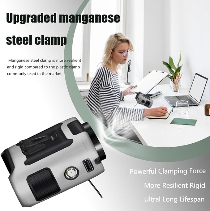 CAZOKASI 2024 Upgrade 10000mAh Waist Clip Fan Wearable Fan Portable Personal Body Fan Powerful Upto 40H Cooling and Heatstroke Prevention Fan (10000mAh / Grey)
