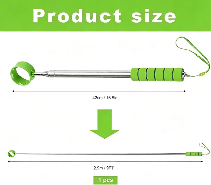 Golf Ball Retriever Telescopic, 9Ft Golf Ball Retriever for Water, Professiona Stainless Steel Ball Retriever Tool Golf, Light Weight Double Sided Golf Ball Grabber, Golf Accessories Gifts