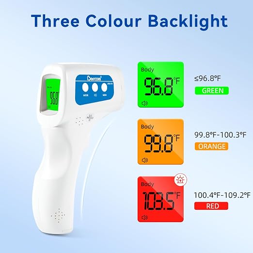 Berrcom 3-in-1 Infrared Forehead Thermometer JXB-178 2-Pack for All Ages | non-contact infrared forehead thermometer, contactless fever check for babies, kids & adults, batteries included