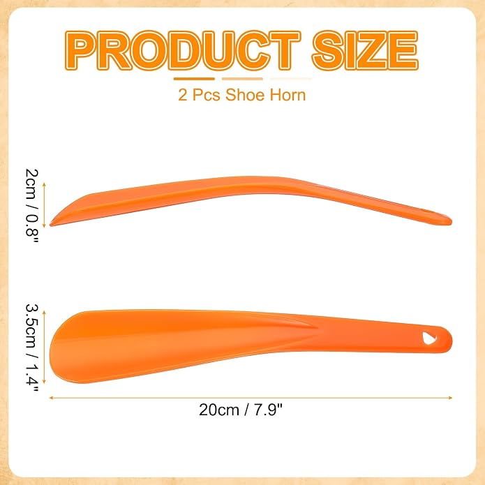 HARFINGTON Shoe Horn Plastic Straight Handle Shoe Helper Metal Shoehorns for Women Men Seniors Boots