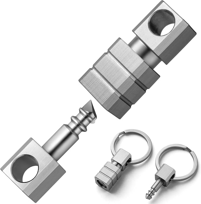 TISUR Titanium Quick Release Keychain,Detachable Pull Apart Key Chain Rings