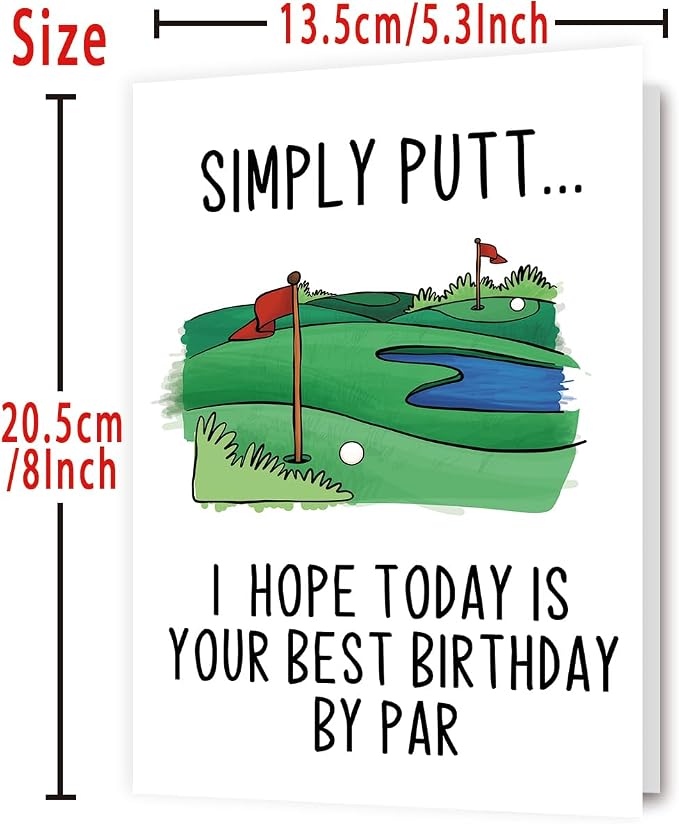 YiKaLus Funny Golf Birthday Card for Men, Snoopy Sports Bday Gift for Dad Uncle Husband Brother, I Hope Today Is Your Best Birthday By Par