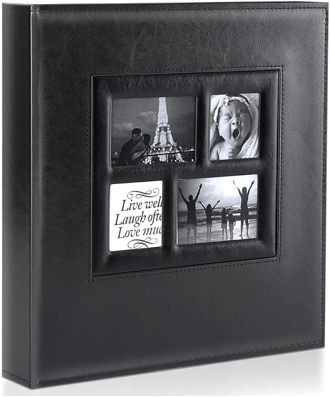 Ywlake Photo Album 4x6 500 Pockets Photo, Extra Large Capacity Family Wedding Picture Albums Holds 500 Horizontal and Vertical Photos Black
