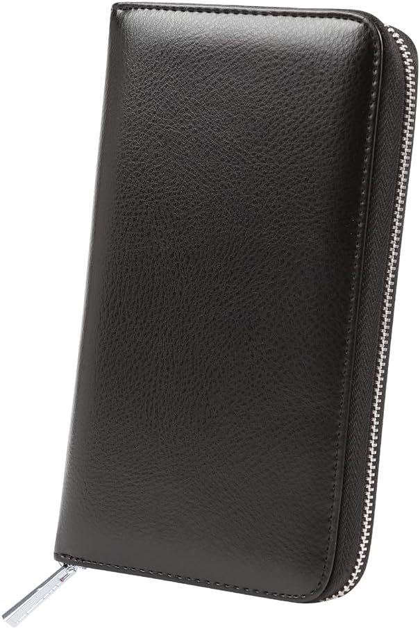Women 36 Slots RFID Blocking Card Holder Large Long Leather Zipper Organizer Accordion Wallet,Black