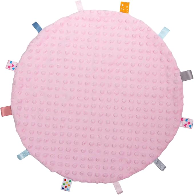 Fidget Blanket for Adults with Dementia, Sensory Mat for Alzheimers Patients, Dementia Activites for Senior (Pink, Round - Diameter 50cm / 19.69 inch)