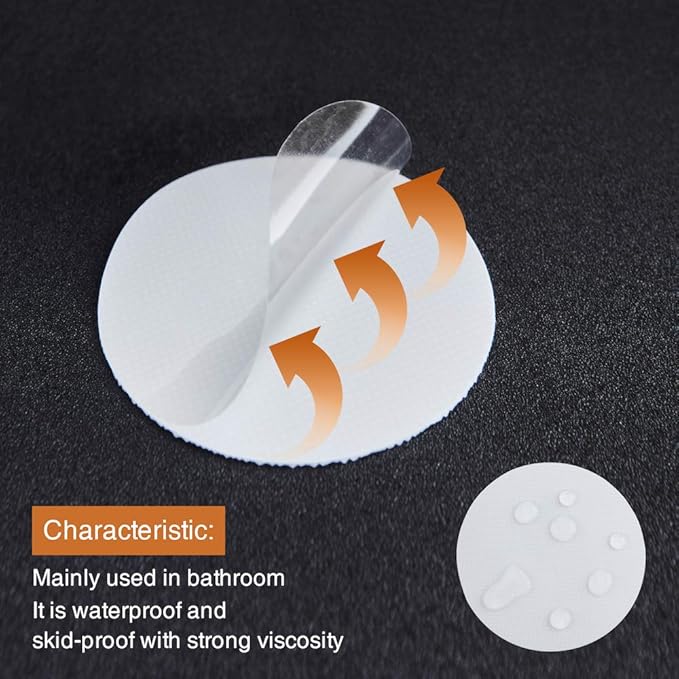 Bathtub Stickers Non-Slip, 12PCS Safety Shower Treads Adhesive Appliques with Premium Scraper (White)