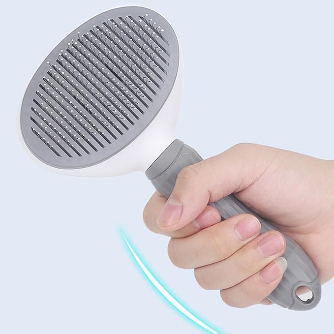 Cat Dog Brush Self Cleaning Slicker with Massage Rounded Particles Removes Loose Hair Tangles,Skin Friendly Washable