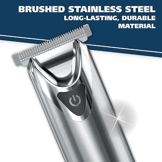 Wahl USA Stainless Steel Lithium-Ion Cordless Beard Trimmer for Men | Rechargeable All In One Men’S Beard Trimmer With Rotary Ear & Nose Trimmer, & Detail Trimmer – Model 9818A