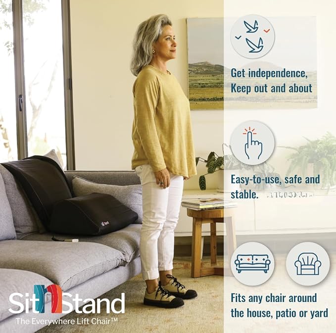 SitnStand Lift Assist Classic for Home Use- 400lb Capacity Chair Lift Assist for Seniors, 100% Stand Assist Chair Lifts for Elderly, Sit to Stand Lift Seat