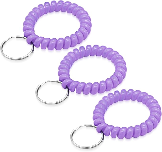 Spiral Coil Keychain, Anti-lost Key Chain Holder Lanyard Cord for Sauna Outdoor Sports and Gym Pool
