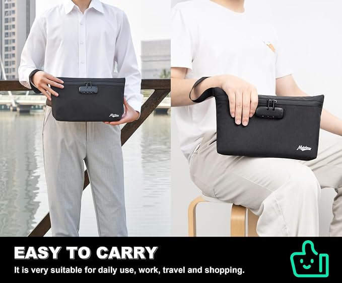 Smell Proof Bag with Combination Lock Large Storage Container Medicine Lock Bag Money Organizer Travel Storage Pouch