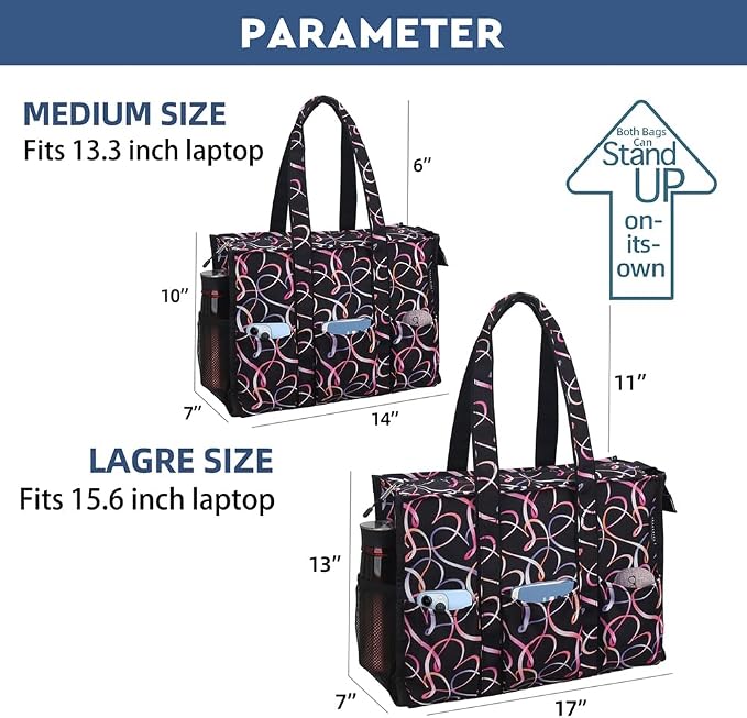 ABAMERICA Nurse Bags for Work Nursing Bag Multiple Pockets Waterproof Organizing Zip Top Clinical Bag for Nursing Students