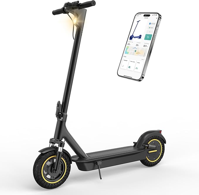 MAXSHOT Electric Scooter Adults, Foldable Electric Scooter with Seat & Basket, 750W Peak Motor, 48V 10.4Ah Battery, 14" Tires, Vicont APP Control, Dual Suspension, Electronic Lock