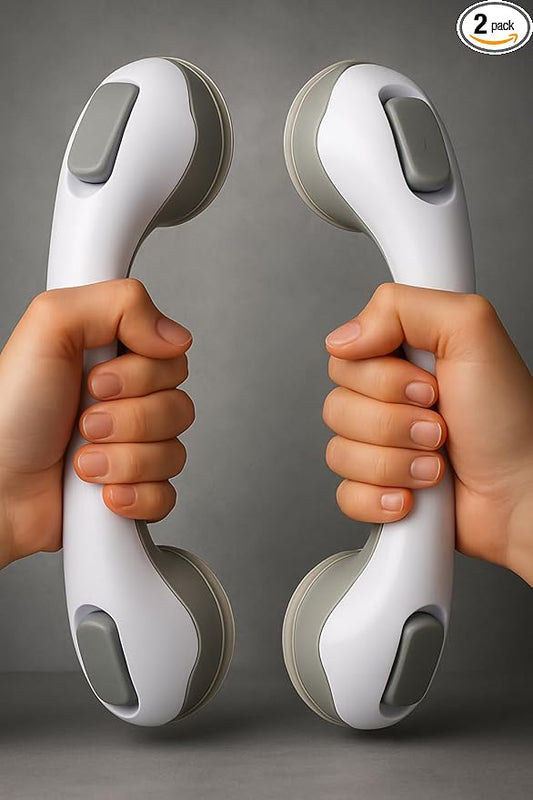 2 Pack Grab Bars for Bathtubs and Showers, Shower Handles for Elderly Seniors bar Safety 500 lbs Walls Handicap Heavy Duty Holder Hooks to Lift Large Tile Glass Suction Cups Tool