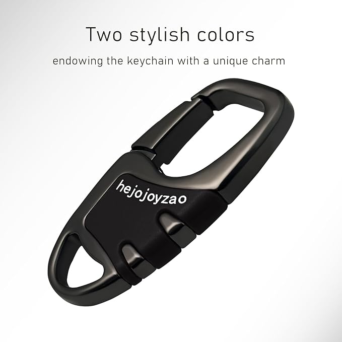 Keychain Carabiner Clip,Heavy Duty Belt Loop Car Key Ring Holder | Durable metal build, mens EDC accessory, 4 key rings, secure locking D-ring, fits belt loops, holds home, car key fobs